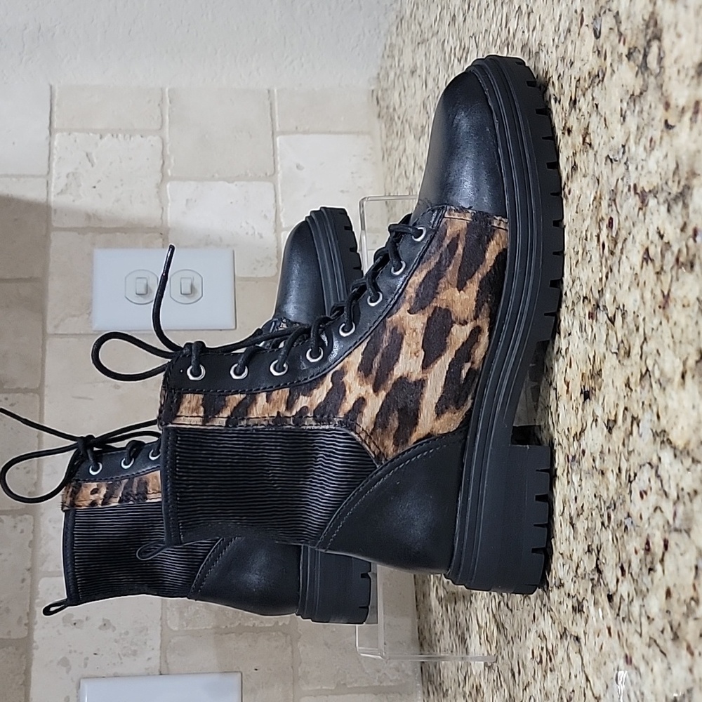 Vince Camuto Leather Combat Boots